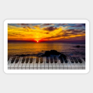 Ocean Sunset Over Keyboard Sticker